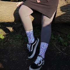 Leopard Print Heart Socks