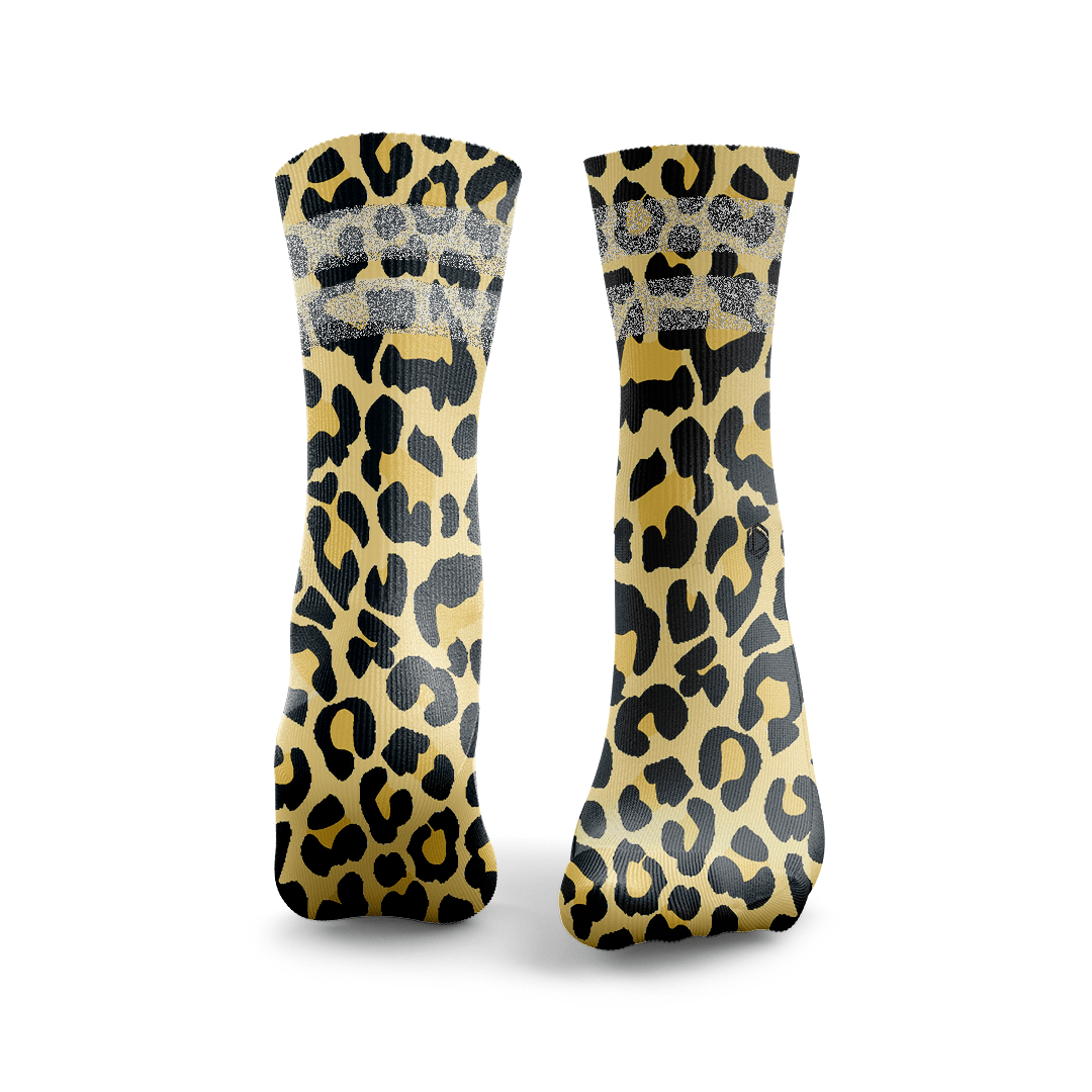 Leopard Print Glitter Socks