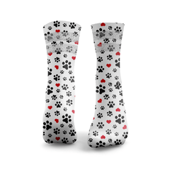Paw Print Hearts Glitter Socks