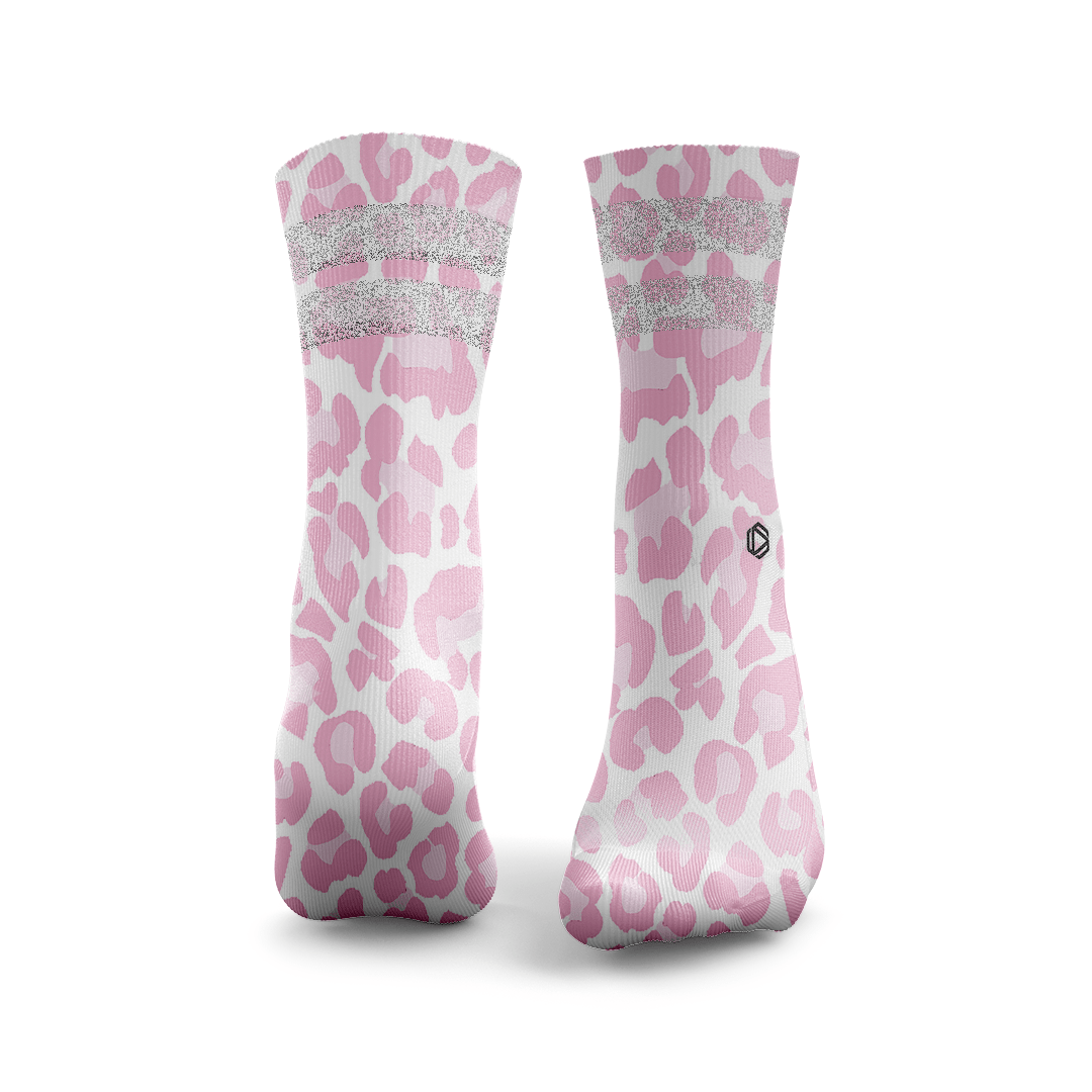 Leopard Print Glitter Socks